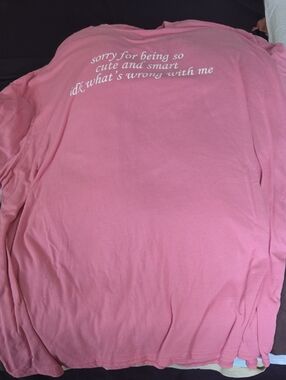 Pink Graphic Tee with White Text
